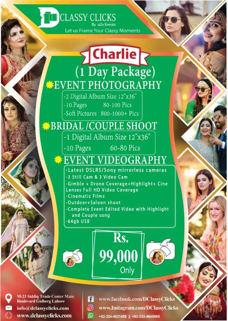 D Classy Clicks Charlie Package wedding photography packages, wedding packages for photoshoot, how much wedding photographers cost in pakistan, wedding photography cost in pakistan, wedding photography cost, wedding photography packages, wedding photoshoot charges