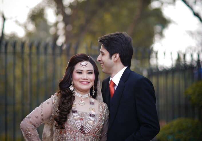 outdoor shoot, candid photo, couple photograph, walima shoot